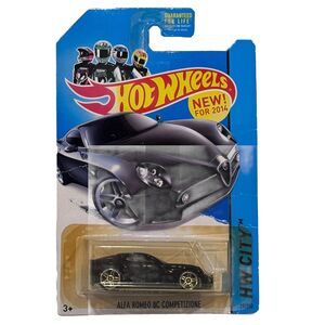 Hot Wheels New For 2014 Night Burnerz #29 Alfa Romeo Competizione Black Red Int